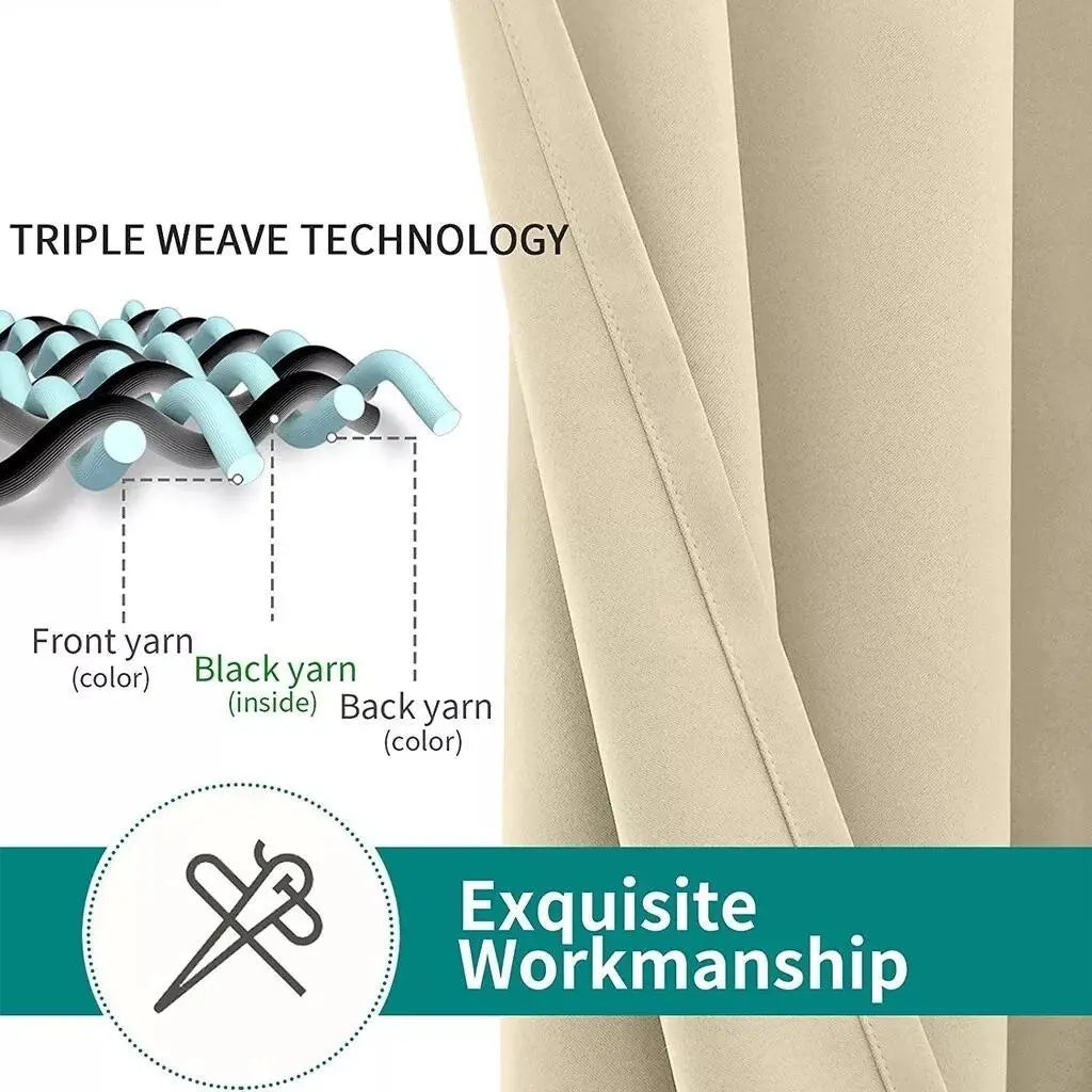 4 Panels Blackout Curtain Set – 2 Blackout Curtains + 2 Semi Sheer Curtains for Style and Light Control in Any Room