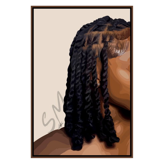 Invisible Locs Black Wall Art Print