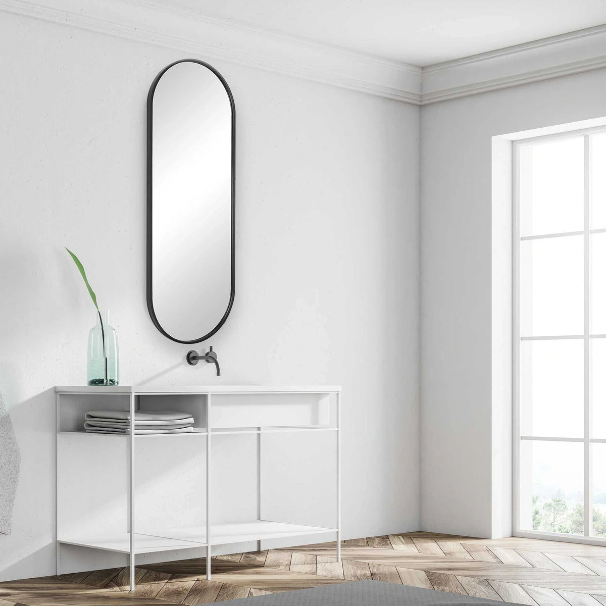 Minimalist Oval Mirror