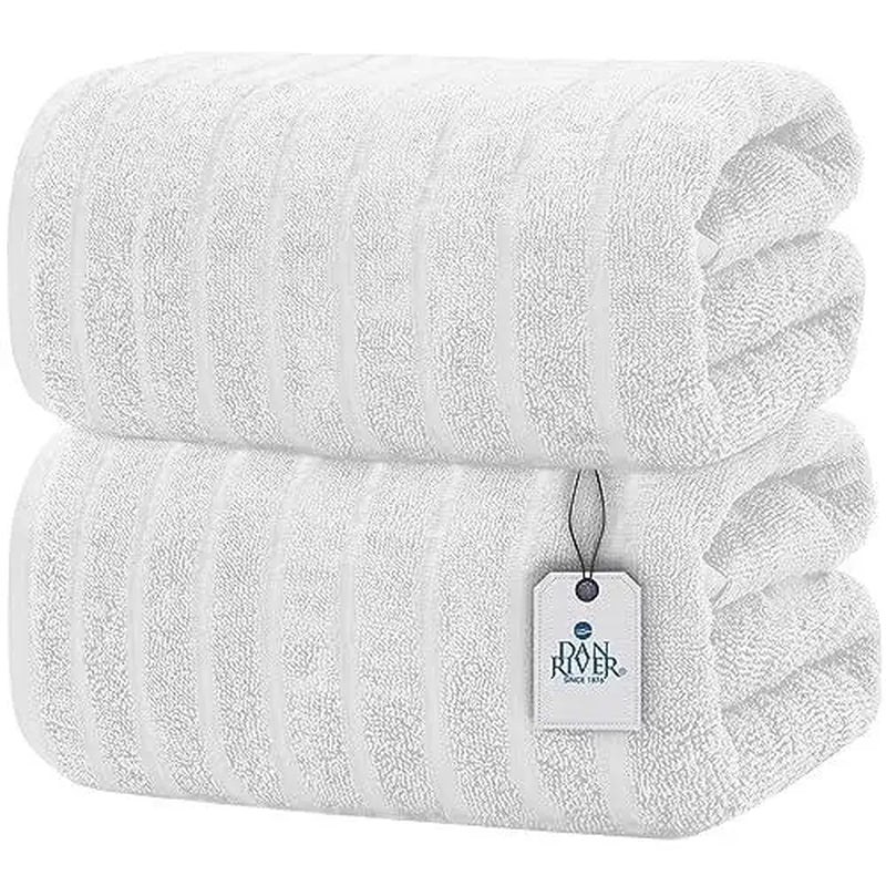 Indulge in Luxury: DAN RIVER Unisex 2-Pack Jumbo Organic Cotton Bath Sheets - 35×70 in Thick, Fast-Drying, Spa-Quality Towels