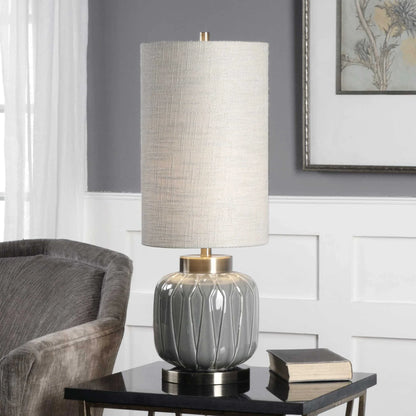 Aged Gray Ceramic Lamp