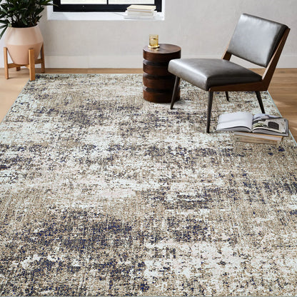 Purecozy Modern Abstract Taupe Rug Machine Washable Living Room Area Rug Brown Indoor Accent Runner Rug Low Pile Carpet Distressed Throw Rug Bedroom Office Dining Room Laundry Room Non Slip Kitchen Mat