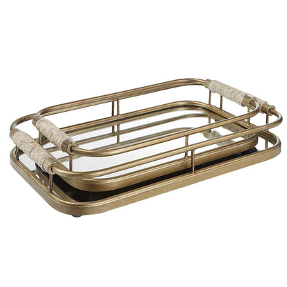 Brushed Gold Trays, Set of 2
