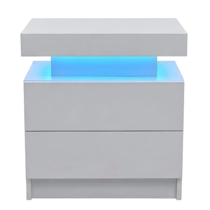 LED Nightstand with 2 Drawers