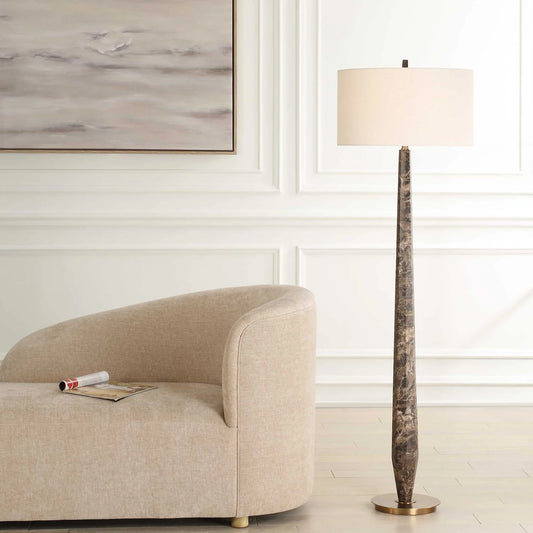 Brown Marble Floor Lamp