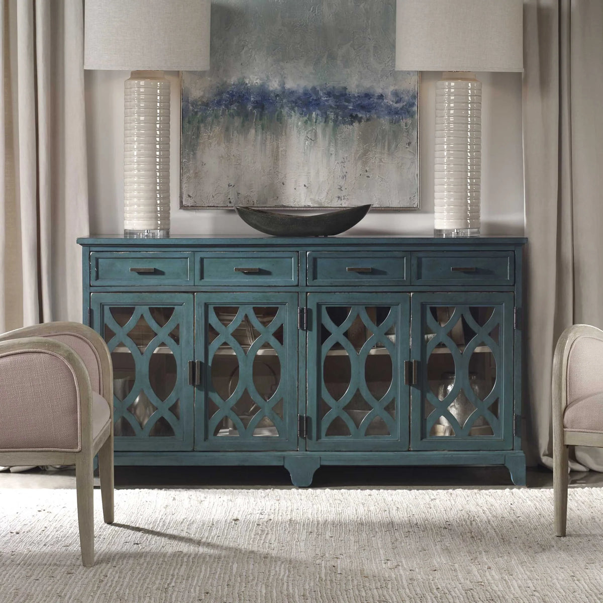 Lagoon Green Wood Credenza