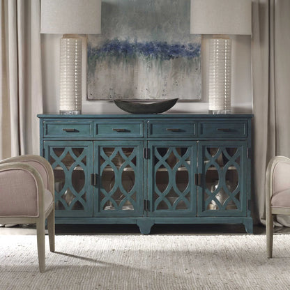 Lagoon Green Wood Credenza