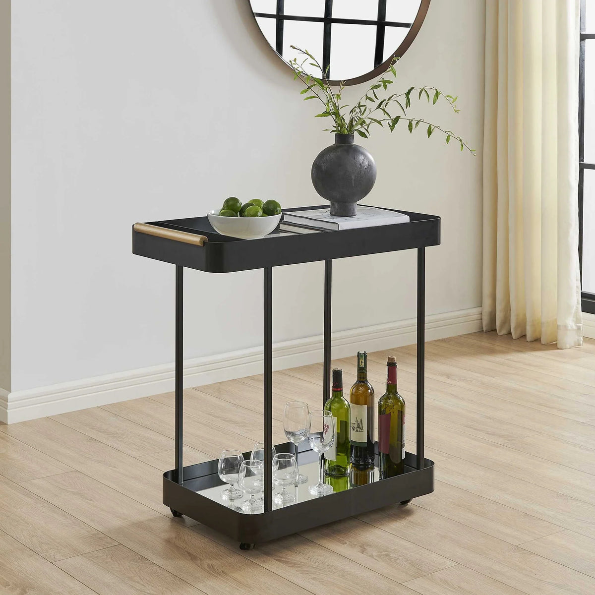 Black Iron Bar Cart