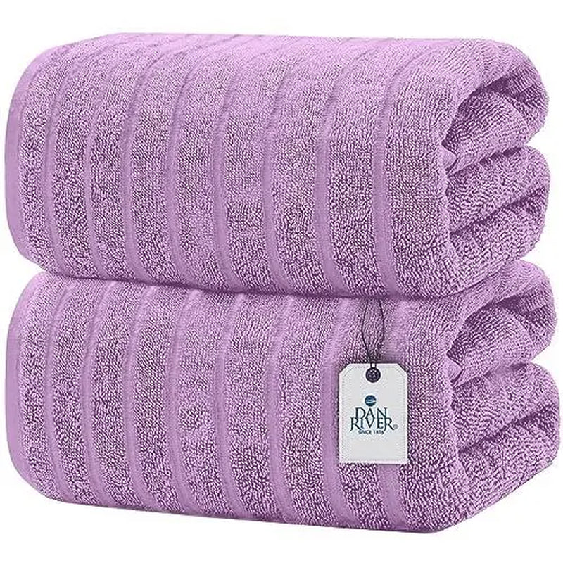 Indulge in Luxury: DAN RIVER Unisex 2-Pack Jumbo Organic Cotton Bath Sheets - 35×70 in Thick, Fast-Drying, Spa-Quality Towels