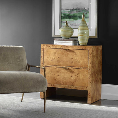 2-Drawer Burl Chest
