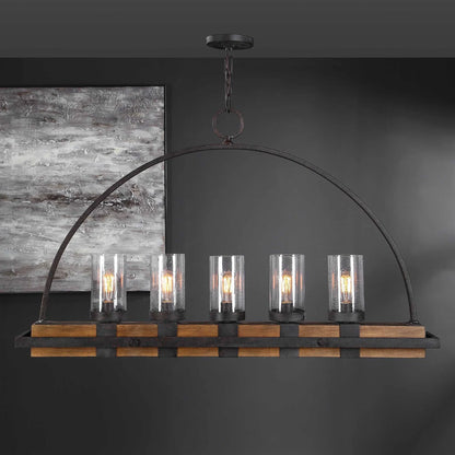 5-Light Rustic Linear Chandelier