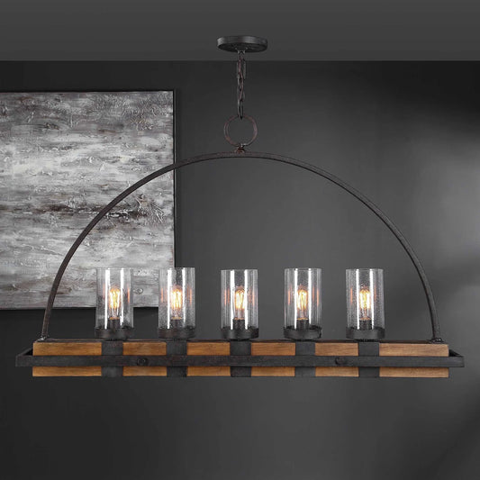 5-Light Rustic Linear Chandelier