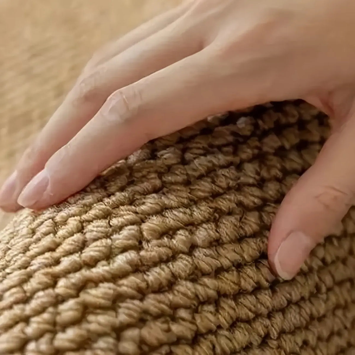 Absorbent Non-Slip Kitchen Floor Mat in Camel | Knotted Pile with Grip Backing | Three Sizes for Kitchen, Entryway & Laundry