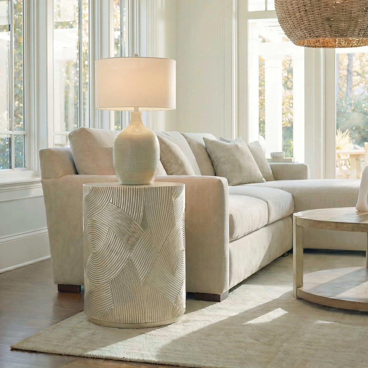 Gold Drum Accent Table