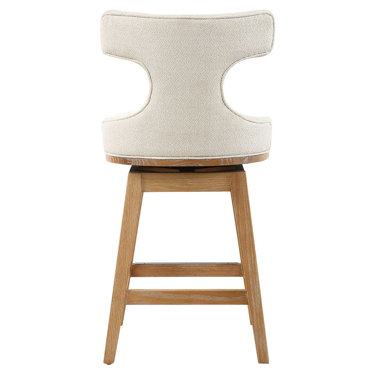 Off-White Fabric Counter Stool