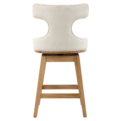 Off-White Fabric Counter Stool