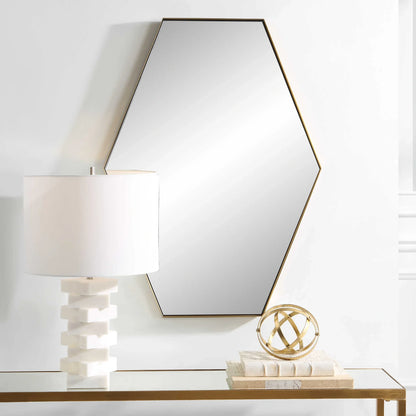 Brass Hexagon Mirror