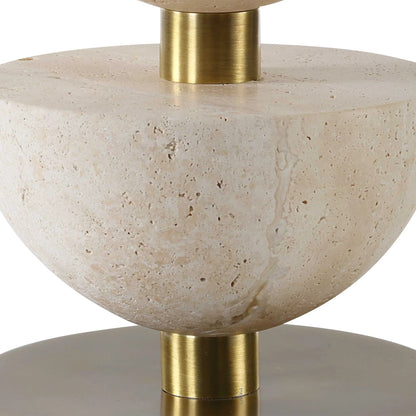 Travertine Sphere Table Lamp