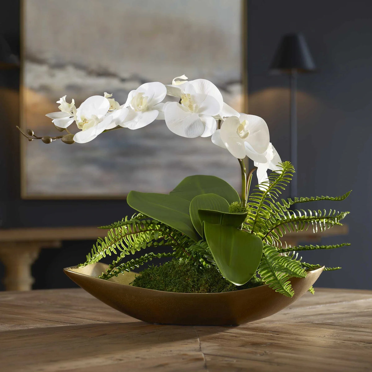 Brass Orchid Centerpiece