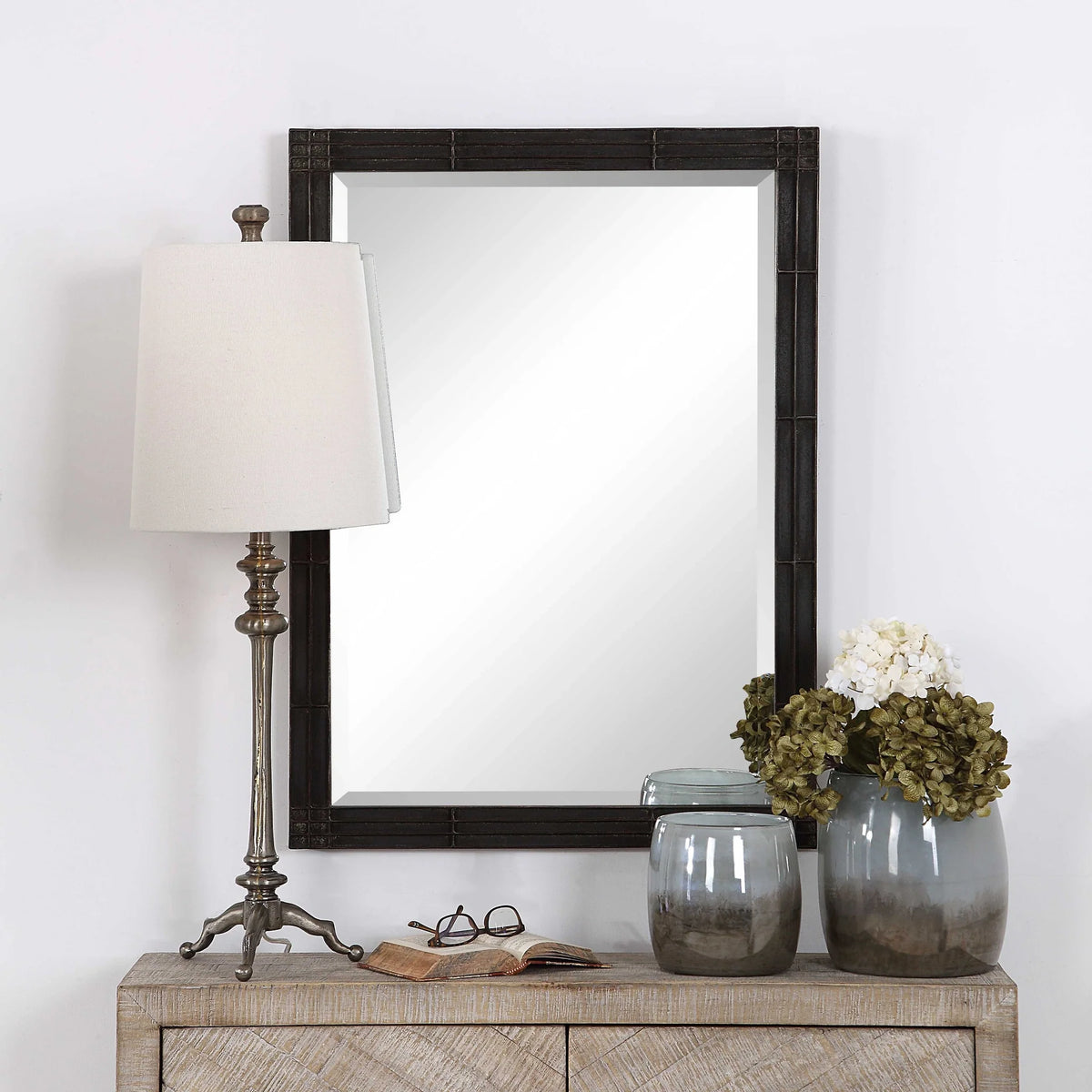 Aged Black Vanity Mirror