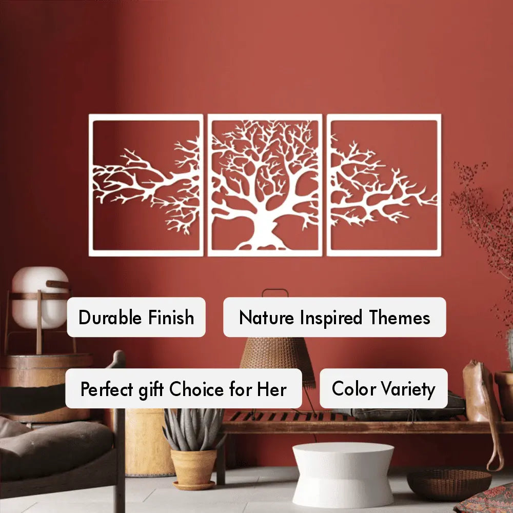 Tree of Life 3-Panel Metal Wall Art