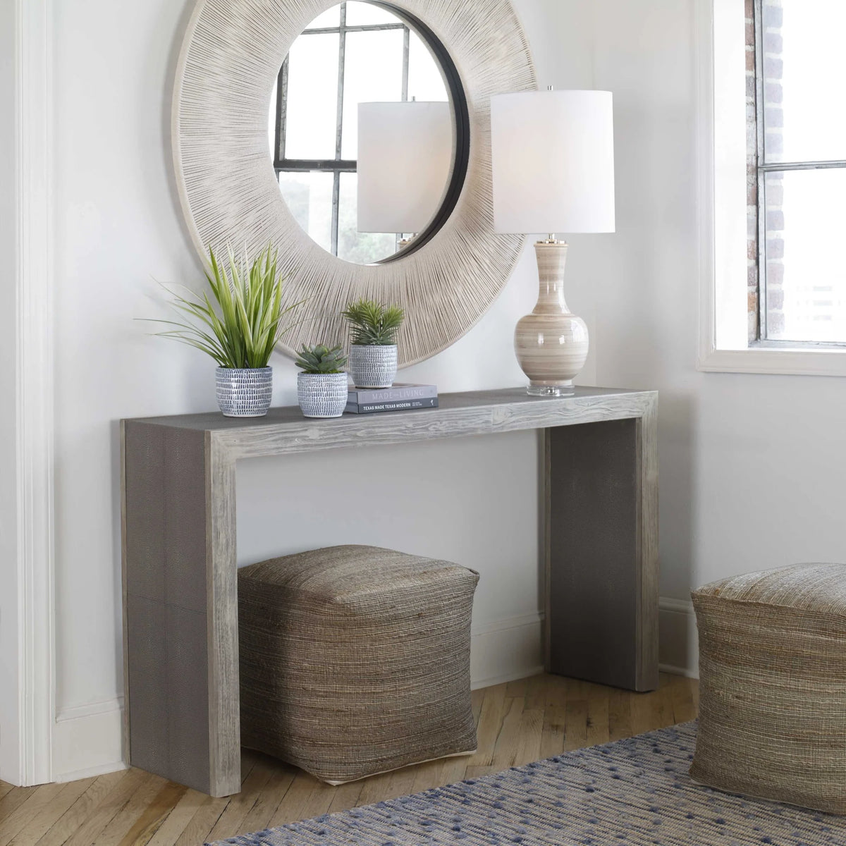 Aged Gray Console Table