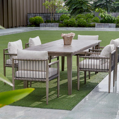Weathered Mahogany Outdoor Dining Table