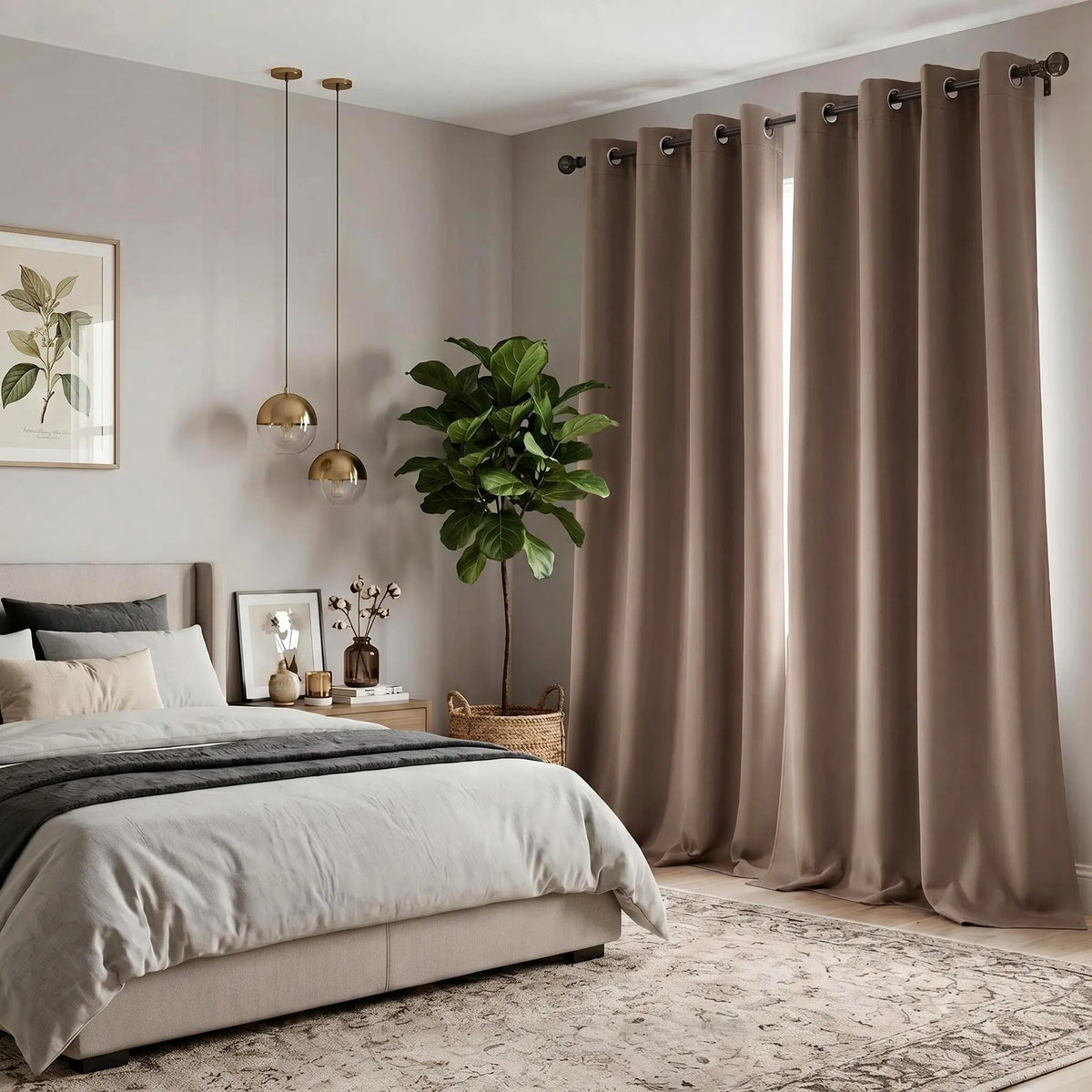 Luxurious 2-Panel 52"x84" Grommet Blackout Curtains - Thermal Insulated, Noise Reducing Drapes for Ultimate Comfort in Your Bedroom or Living Room