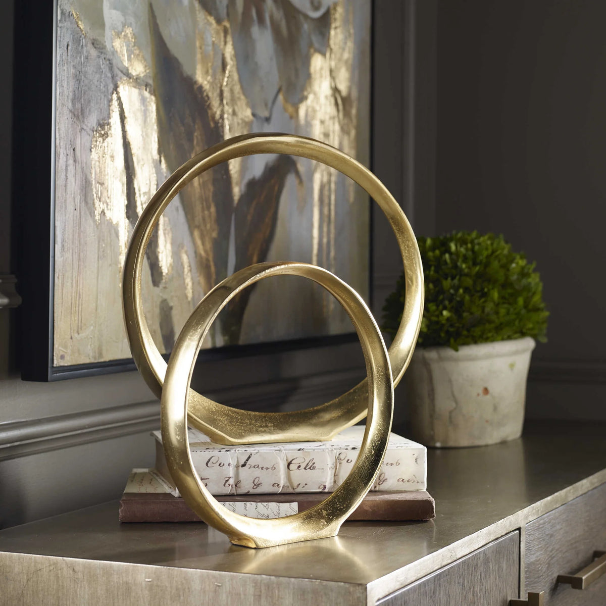 Gold Ring Sculptures Set/2