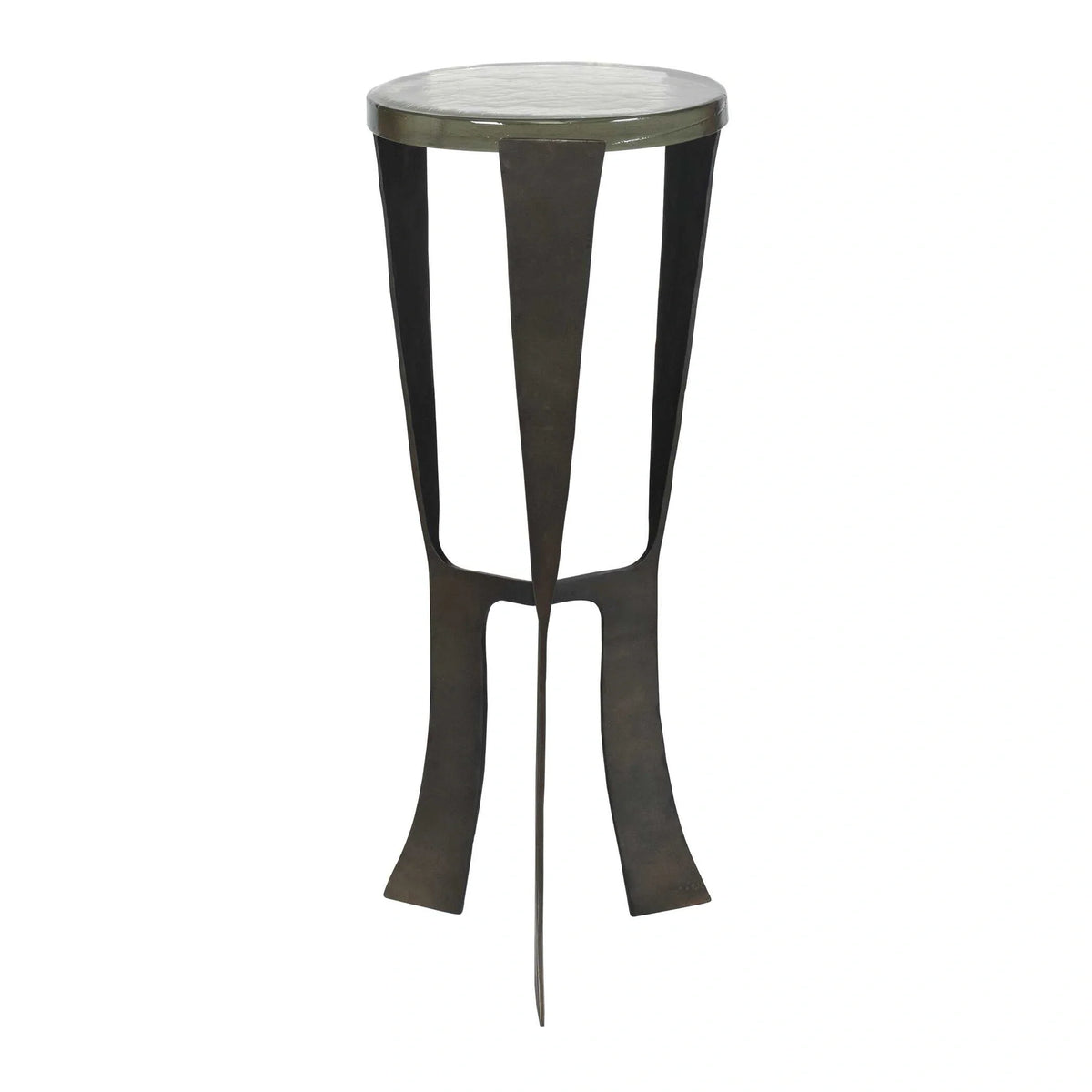 Dark Bronze Cast Glass Drink Table