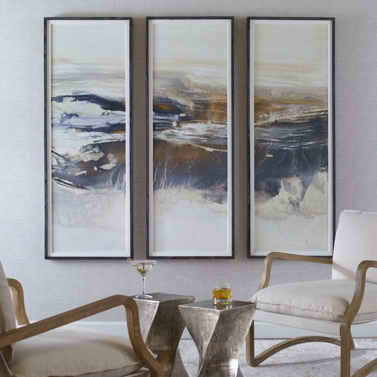 Abstract Framed Prints, Set of 3