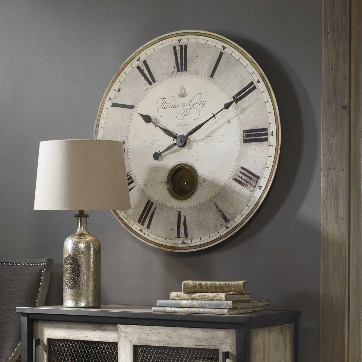Weathered Gray Wall Clock