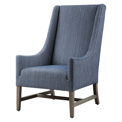 Coastal Stripe Wingback Chair