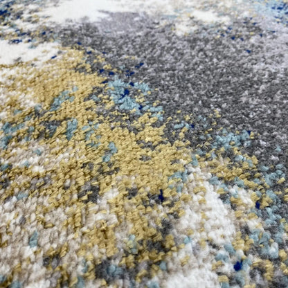 Beverly 8445 Modern Abstract Area Rug - Blue and Gray Design