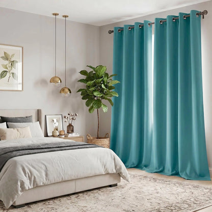 Luxurious 2-Panel Grommet Blackout Curtains - 52"x84" Thermal Insulated Drapes for Ultimate Light Control and Noise Reduction - Perfect for Your Bedroom and Living Room!