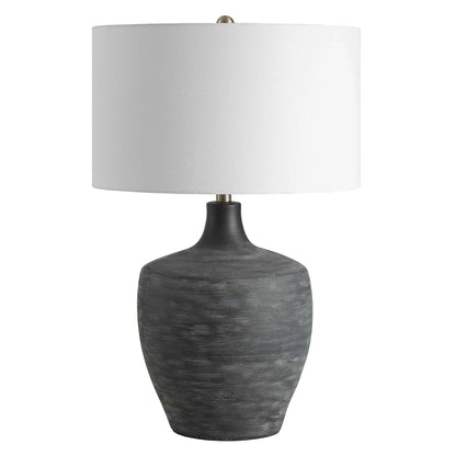 Charcoal Ribbed Table Lamp