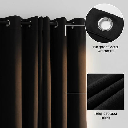 2-Panel 52"x84" Grommet Blackout Curtains - Thermal Insulated, Noise Reducing Drapes for Comfort in Your Bedroom or Living Room