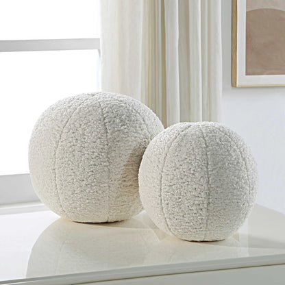 Ball Sheepskin Pillows Set/2