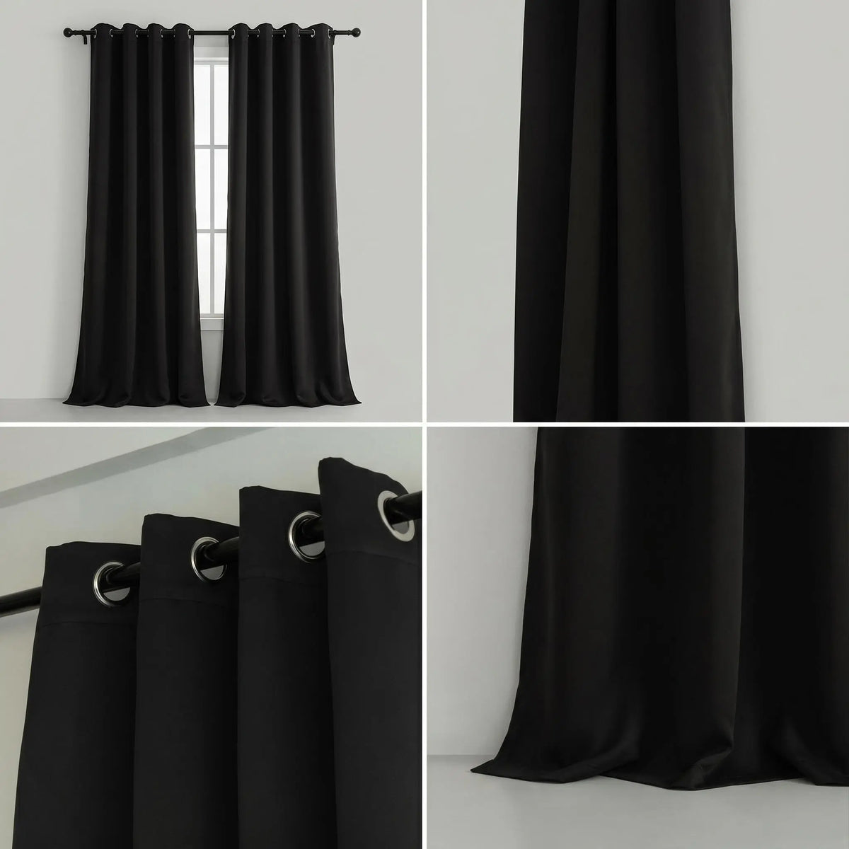 2-Panel 52"x84" Grommet Blackout Curtains - Thermal Insulated, Noise Reducing Drapes for Comfort in Your Bedroom or Living Room