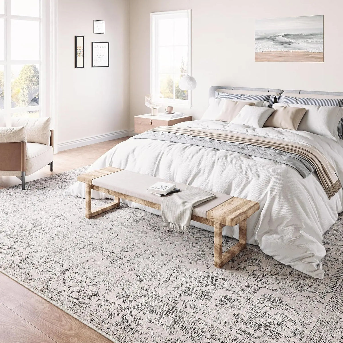 Purecozy Pet Friendly 9x12 Vintage Area Rug