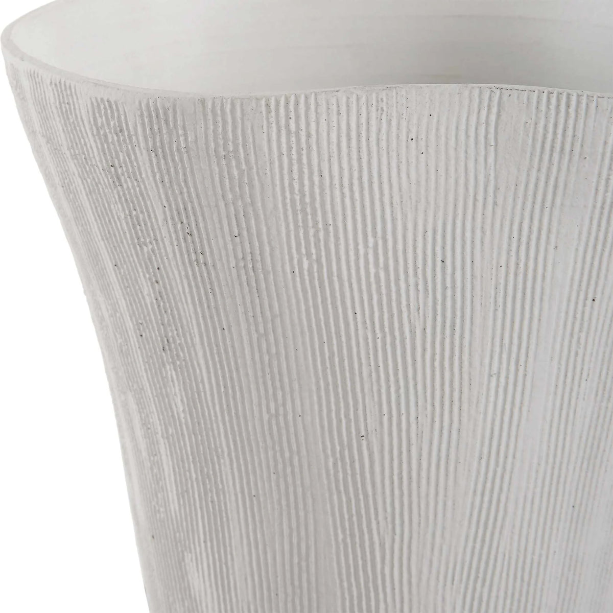 Etched White Ceramic Vase