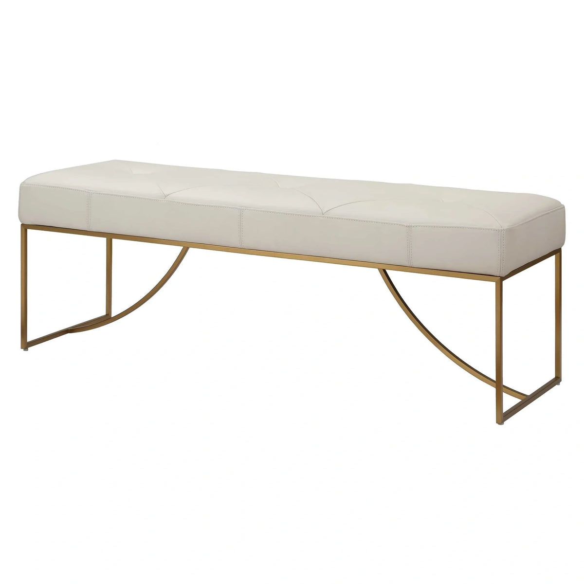Ivory Leather Bench
