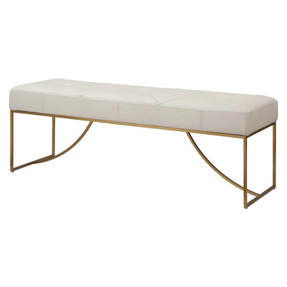 Ivory Leather Bench