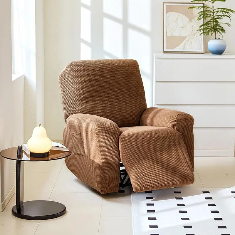 Solid Color Recliner Cover, 1 Set Simple Style Elastic Sofa Slipcover, Durable Universal Sofa Protector for Home Living Room Office Decor, Stretch Sofa Cover, Stretchable Sofa Cover