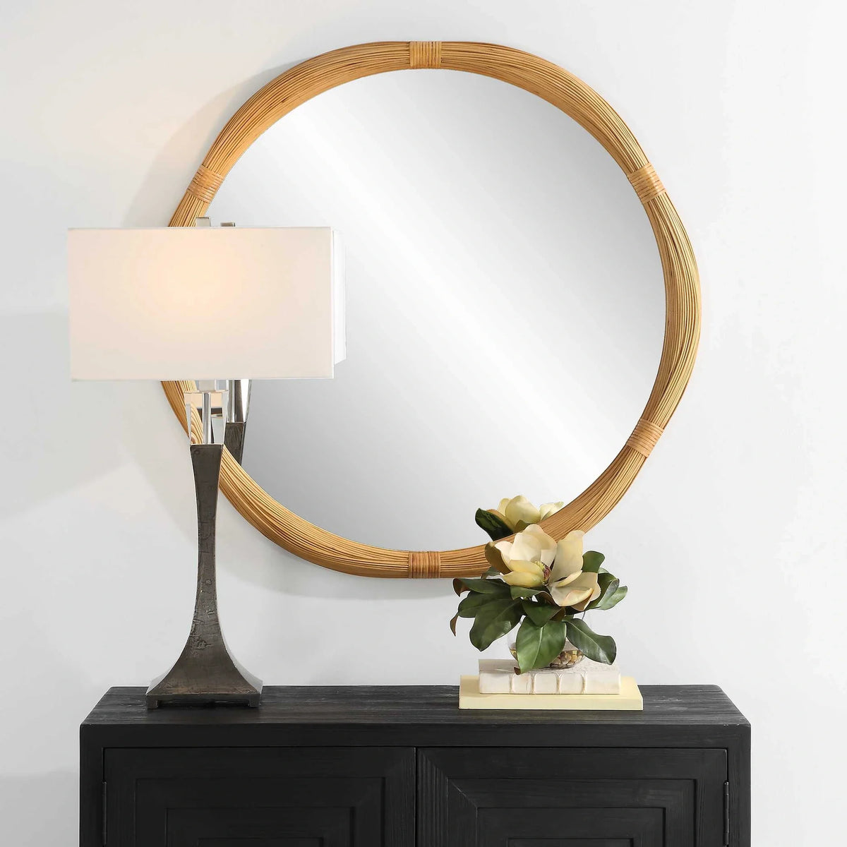 Round Bamboo Mirror