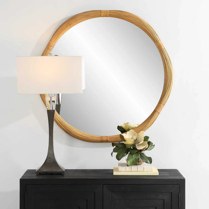 Round Bamboo Mirror