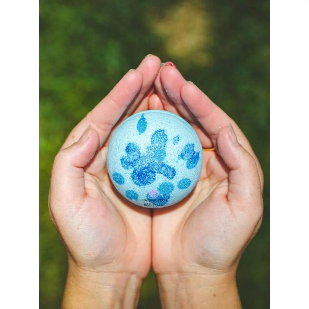 All-Natural Blueberry Bath Bomb