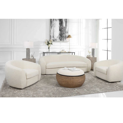 Art Deco White Swivel Chair