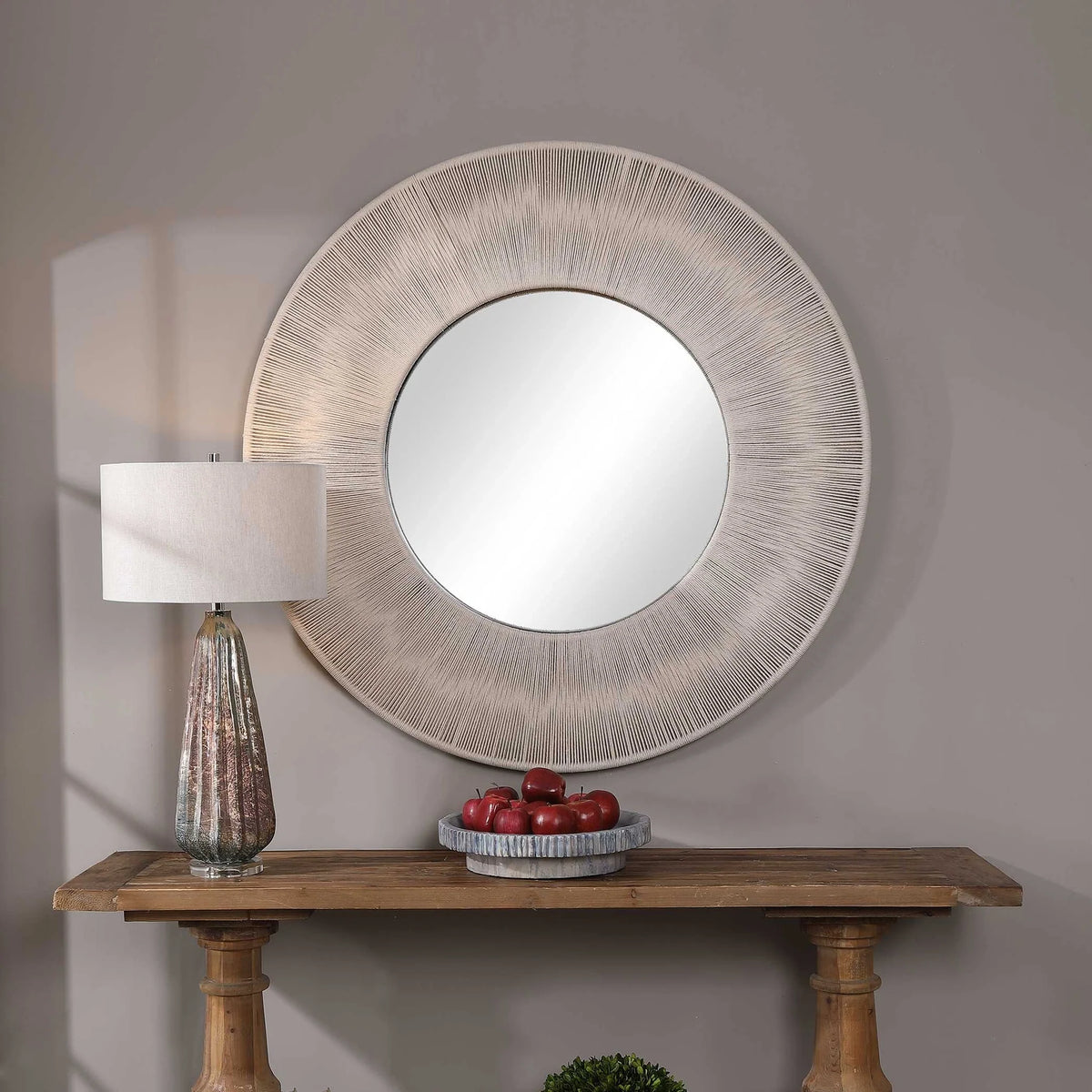 Rope-Wrapped Round Mirror