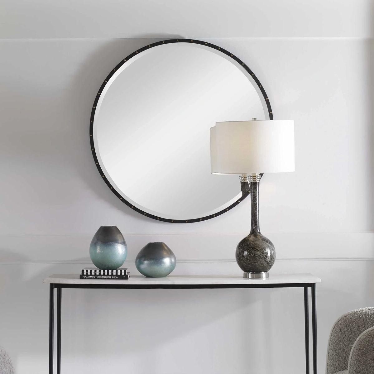 Industrial Round Mirror